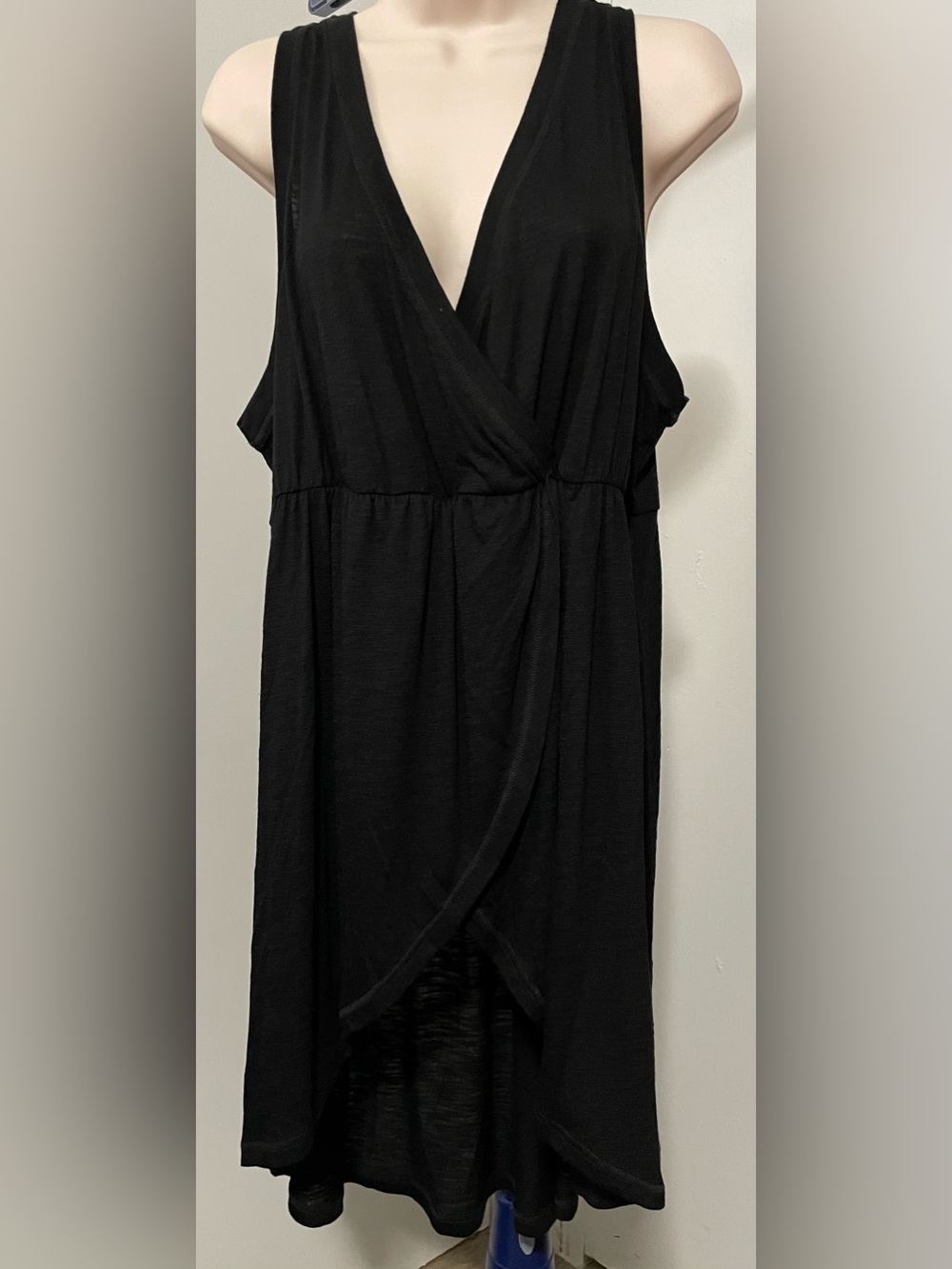 torrid Black Sleeveless Faux-Wrap Dress